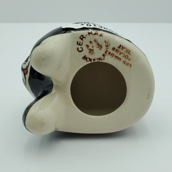 Polish Pottery Poppy Passion Cat Figurine Unikat Red Flower Cat Statue - Picture 7 of 8